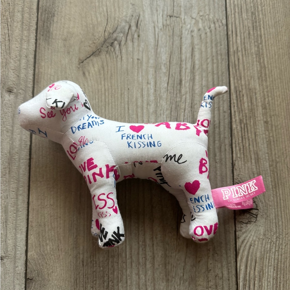 PINK Dog Plush with Graphic Print